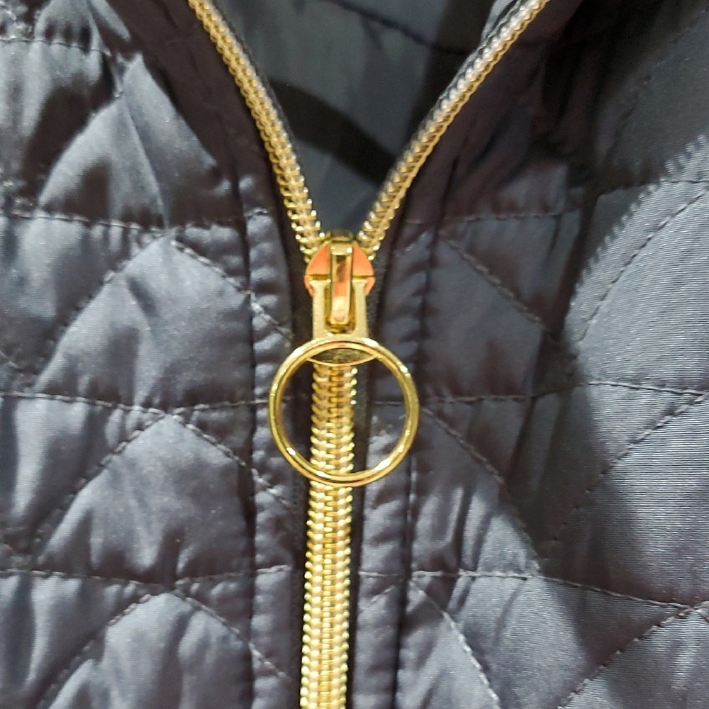 Black Rivet Blue Quilted Vest Lightweight Sleeveless - Picture 5 of 8